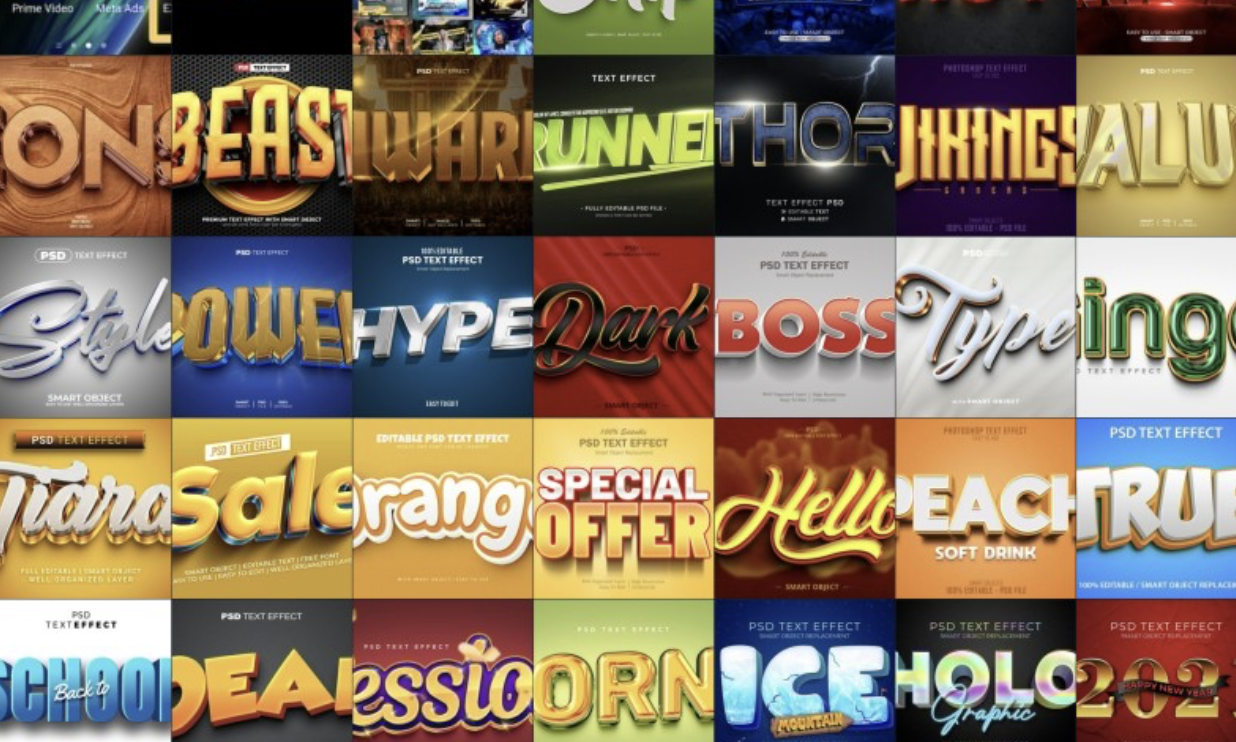 Text effect templates